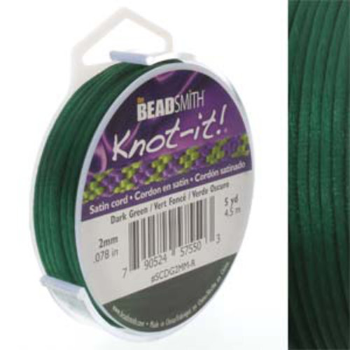 2mm Satin Cord - Dark Green - SCDG2MM