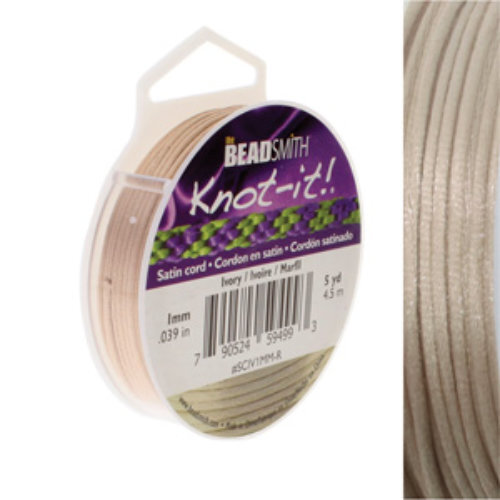 1mm Satin Cord - Ivory - SCIV1MM