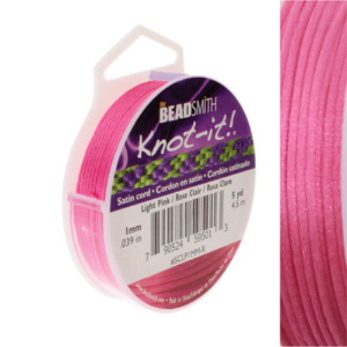 1mm Satin Cord - Light Pink - SCLP1MM