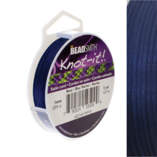 1mm Satin Cord - Navy - SCNA1MM