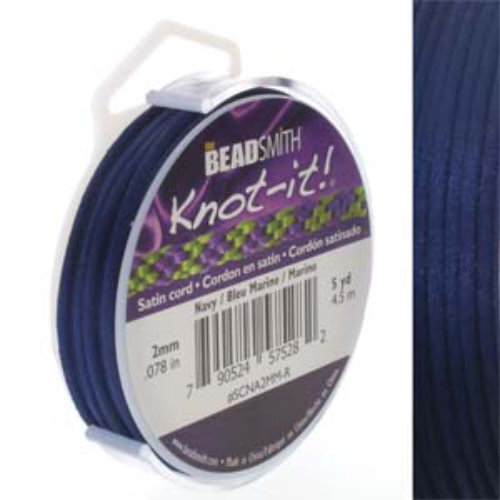 2mm Satin Cord - Navy - SCNA2MM