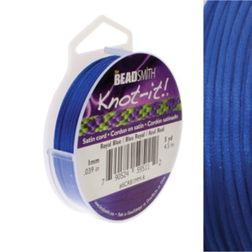 1mm Satin Cord - Royal Blue - SCRB1MM