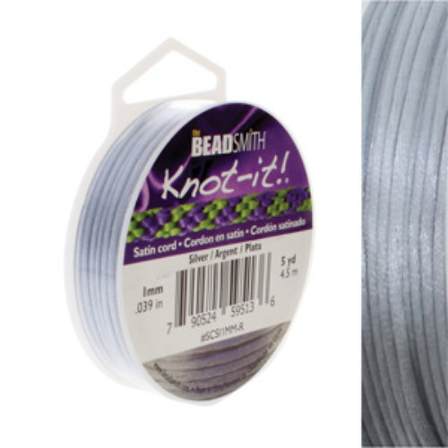 1mm Satin Cord - Silver - SCSI1MM