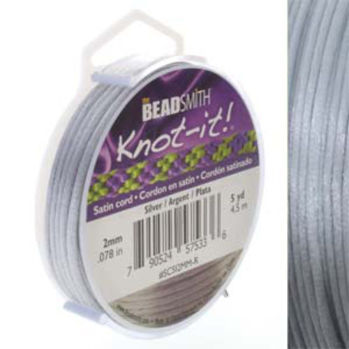 2mm Satin Cord - Silver - SCSI2MM