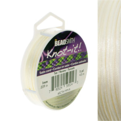 1mm Satin Cord - Tan - SCTA1MM