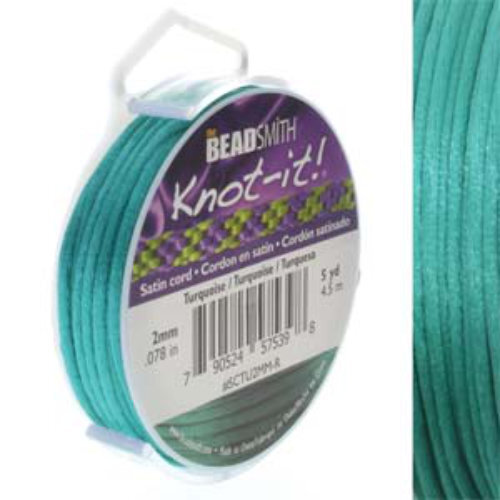 2mm Satin Cord - Turquoise - SCTU2MM