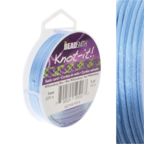 1mm Satin Cord - Williamsberg Blue - SCWB1MM