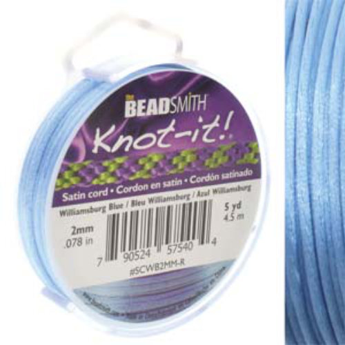 2mm Satin Cord - Williamsberg Blue - SCWB2MM