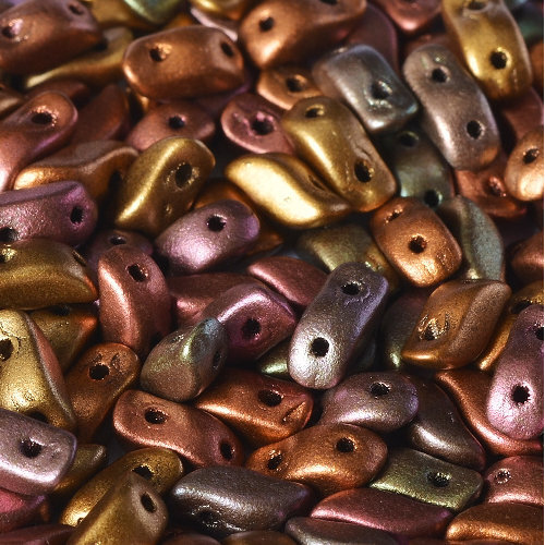 Storm Duo 2 Hole Bead - Ancient Gold - 01620