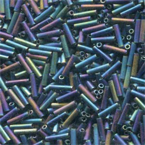 Miyuki 6mm Slender Bugle Bead - SLB136-401FR - Matte Black AB