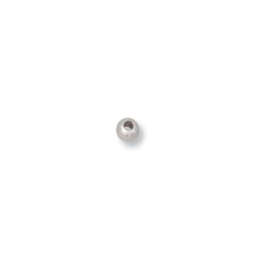 2mm Round Bead (Seamed) with a 0.9mm Hole - 925 Sterling Silver - SS10002A
