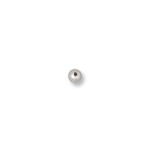 2mm Round Bead (Seamed) with a 0.55mm Hole - 925 Sterling Silver - SS10002B
