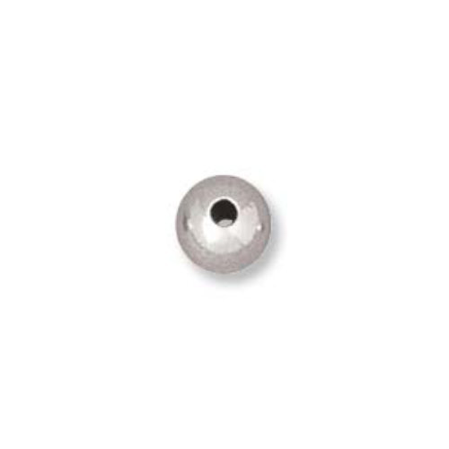 5mm Round Bead with a 1.2mm Hole - 925 Sterling Silver - SS10005
