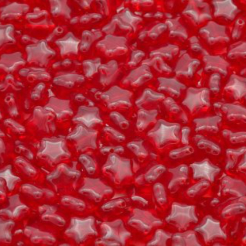 8mm Czech Glass Star Bead - Red  - 90080