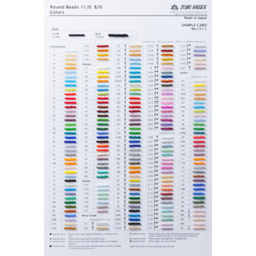 11/0 & 8/0 Round Seed Beads Colour Chart - 1