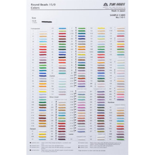 15/0 Round Seed Beads Colour Chart - 1