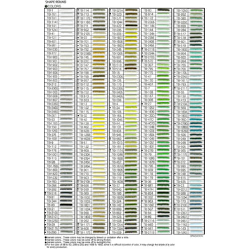 Aiko Seed Beads Colour Chart - Colour Graduation - 1