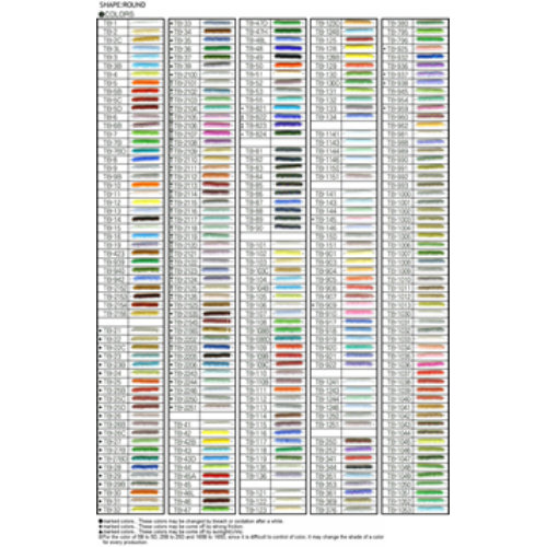 Aiko Seed Beads Colour Chart - Number Order - 1