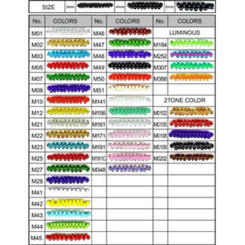 Magatama Bead Colour Chart