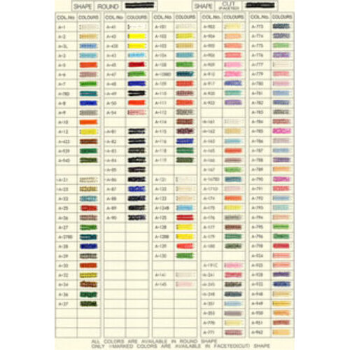 Treasure Seed Beads Colour Chart - 1