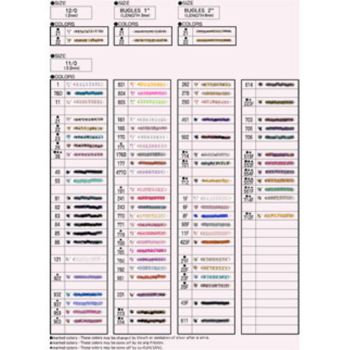 Triangle Seed Beads Colour Chart - 1
