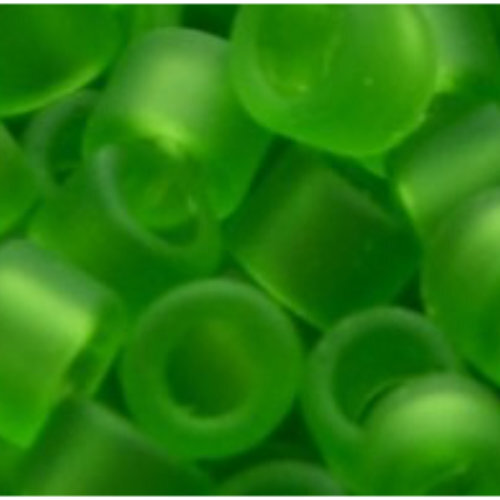 11/0 Aiko Beads - Transparent-Frosted Peridot - TA-01-0007F