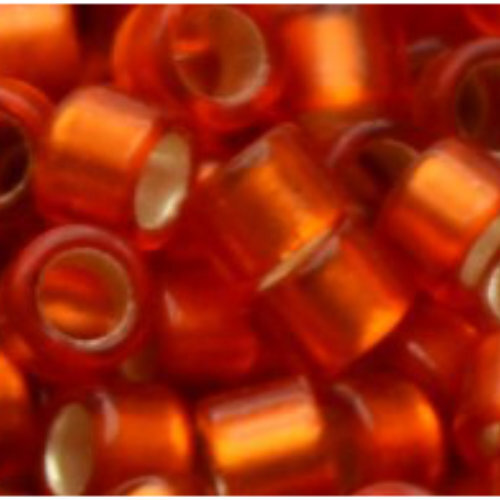 11/0 Aiko Beads - Silver-Lined Frosted Light Siam Ruby - TA-01-0025F