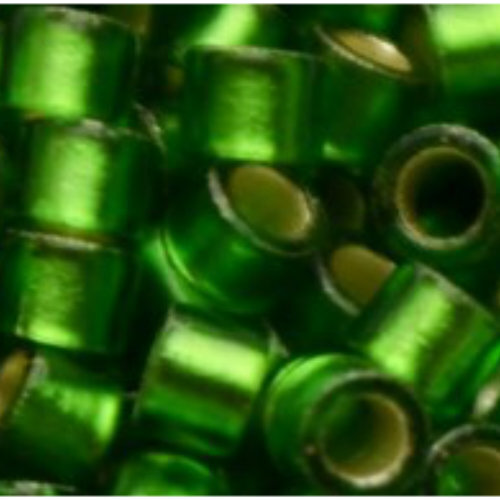 11/0 Aiko Beads - Frosted Silver-Lined Grass Green - TA-01-0027BF