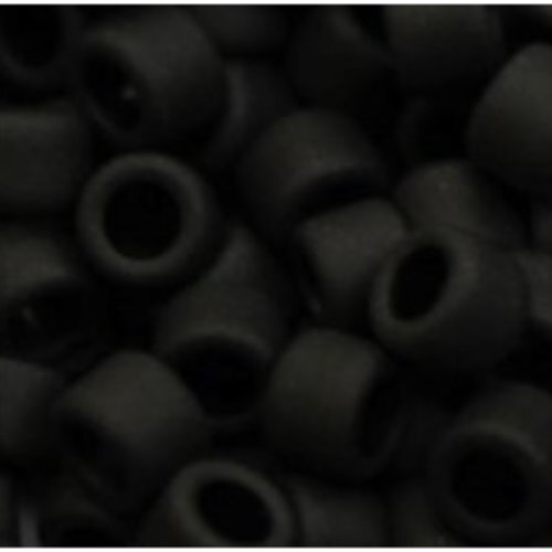 11/0 Aiko Beads - Opaque-Frosted Jet - TA-01-0049F