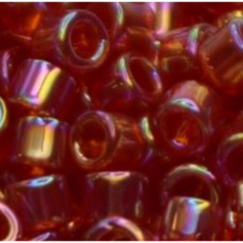 11/0 Aiko Beads - Transparent-Rainbow Siam Ruby - TA-01-0165B