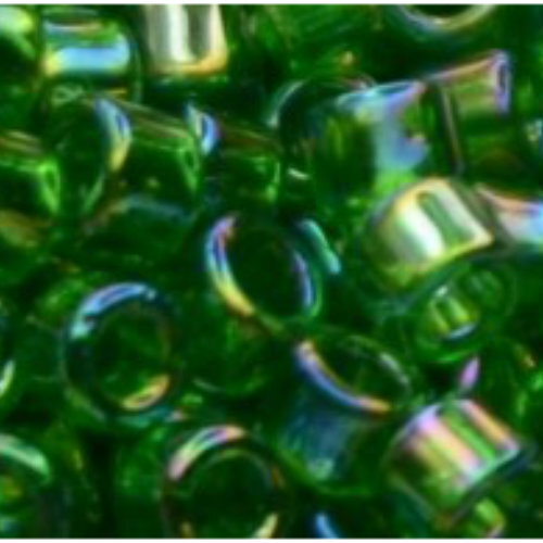 11/0 Aiko Beads - Transparent-Rainbow Grass Green - TA-01-0167B