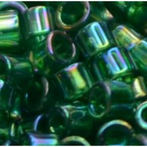 11/0 Aiko Beads - Transparent-Rainbow Green Emerald - TA-01-0179