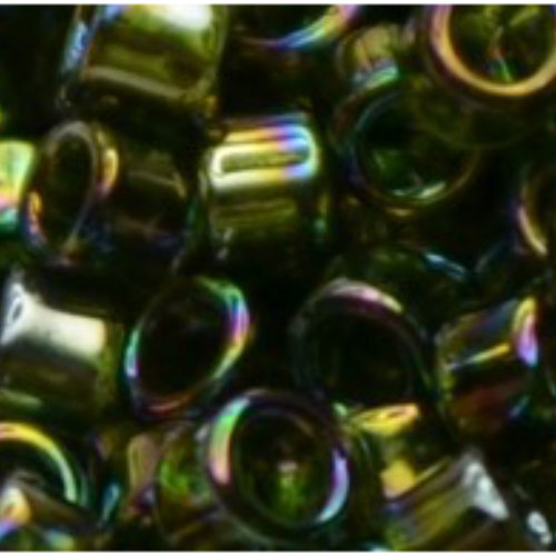11/0 Aiko Beads - Transparent-Rainbow Olivine - TA-01-0180