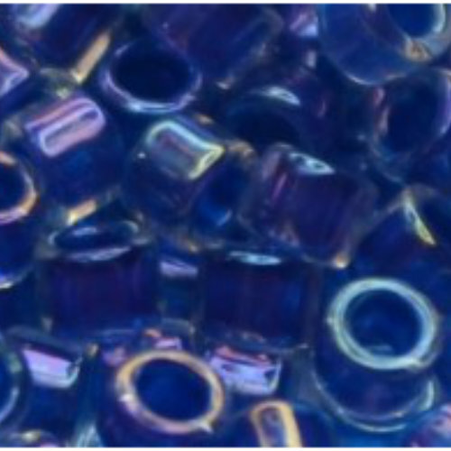 11/0 Aiko Beads - Inside-Color Luster Crystal/Caribbean Blue-Lined - TA-01-0189
