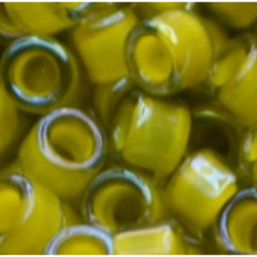 11/0 Aiko Beads - Inside-Color Luster Black Diamond/Opaque Yellow-Lined - TA-01-0246