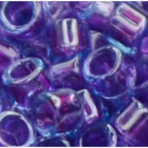 11/0 Aiko Beads - Inside-Color Aqua/Purple-Lined - TA-01-0252