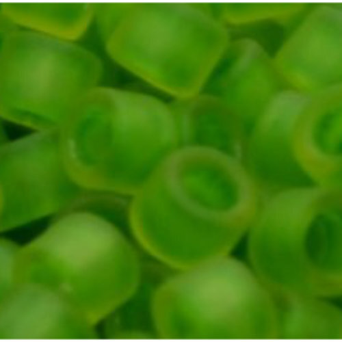 11/0 Aiko Beads - Inside-Color Frosted Jonquil/Shamrock-Lined - TA-01-0306FM