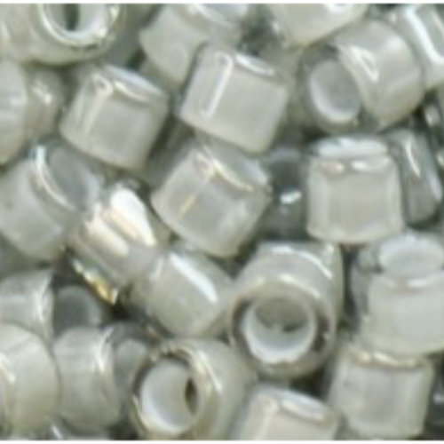 11/0 Aiko Beads - Inside-Color Medium Grey/White-Lined - TA-01-0376