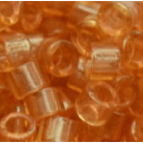 11/0 Aiko Beads - Gold-Lustered Transparent Light Amber - TA-01-0429