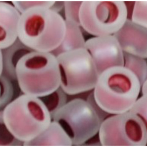 11/0 Aiko Beads - Inside-Color Matte Rainbow Crystal/Strawberry-Lined - TA-01-0771FM
