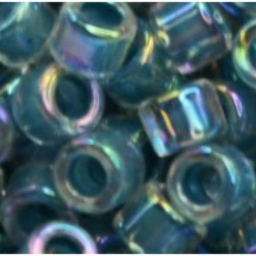 11/0 Aiko Beads - Inside-Color Rainbow Crystal/Montana Blue-Lined - TA-01-0773