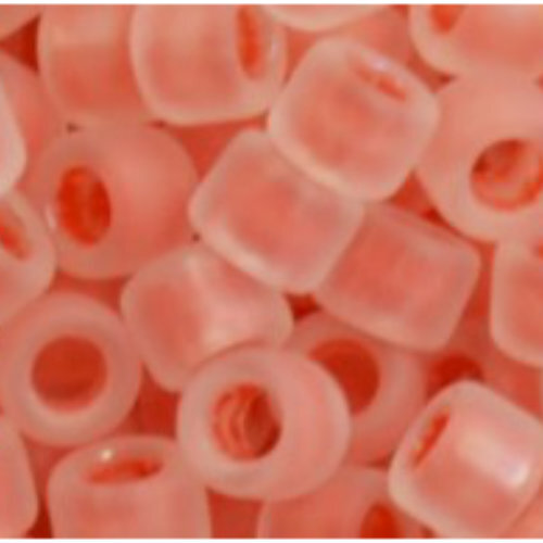 11/0 Aiko Beads - Inside-Color Matte Rainbow Crystal/Salmon-Lined - TA-01-0779FM