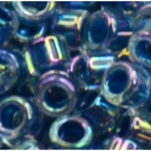 11/0 Aiko Beads - Inside-Color Rainbow Crystal/Capri-Lined - TA-01-0782
