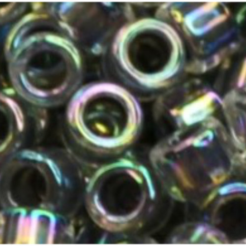 11/0 Aiko Beads - Inside-Color Rainbow Crystal/Opaque Gray-Lined - TA-01-0783