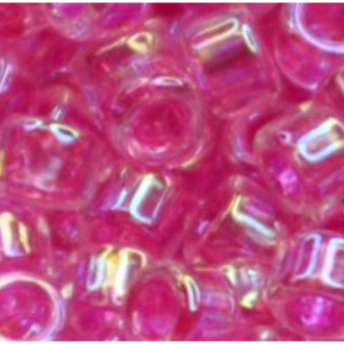 11/0 Aiko Beads - Inside-Color Luster Crystal/Hot Pink-Lined - TA-01-0785