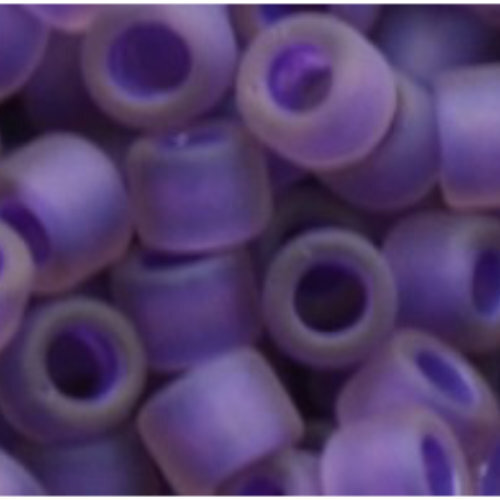 11/0 Aiko Beads - Inside-Color Rainbow Frosted Rosaline/Opaque Purple-Lined - TA-01-0928FM