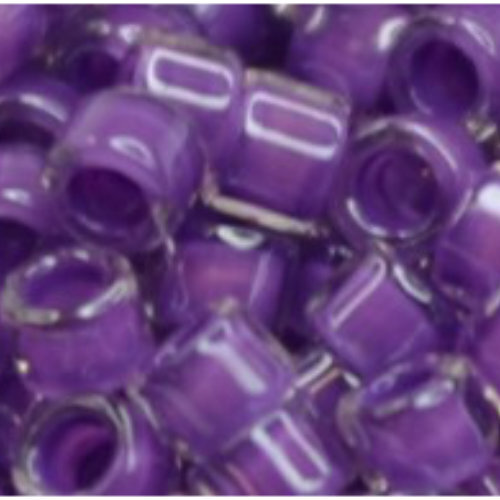 11/0 Aiko Beads - Inside-Color Dark Lilac/Crystal-Lined - TA-01-0936