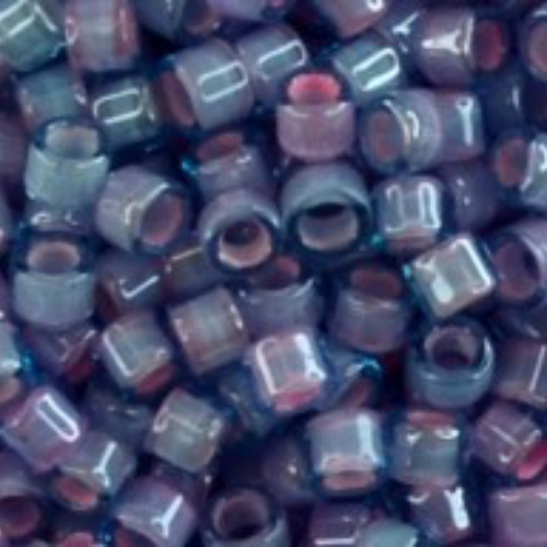 11/0 Aiko Beads - Inside-Color Aqua/Bubble Gum Pink-Lined - TA-01-0937