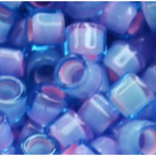 11/0 Aiko Beads - Inside-Color Aqua/Pink-Lined - TA-01-0938