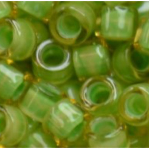 11/0 Aiko Beads - Inside-Color Jonquil/Mint Julep-Lined - TA-01-0945